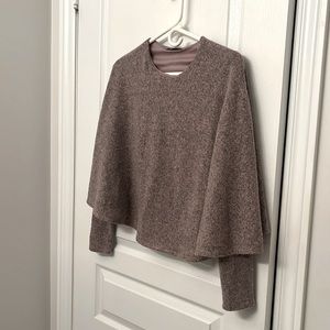 Zara Pink/Beige Cape Sweater Size Small